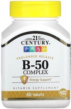 21st Century, B-50 Complex, B-50-Komplex, verlängerte Freisetzung, 60 Tabletten