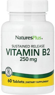 Thumbnail - NaturesPlus, Vitamin B2, anhaltende Freisetzung, 250 mg, 60 Tabletten