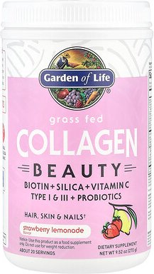 Garden of Life, Grass Fed Collagen, Beauty, Kollagen aus grasgefütterten Kühen, Beauty, Erdbeere-Limonade, 270 g (9,52 o...