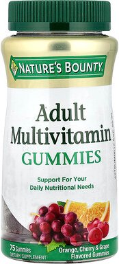 Nature's Bounty, Multivitamin-Fruchtgummis für Erwachsene, Orangen-, Kirschen- & Traubengeschmack, 75 Fruchtgummis