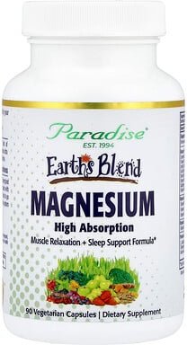 Paradise Herbs, Earth's Blend, Magnesium, 90 pflanzliche Kapseln