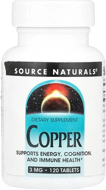 Source Naturals, Copper, Kupfer, 3 mg, 120 Tabletten