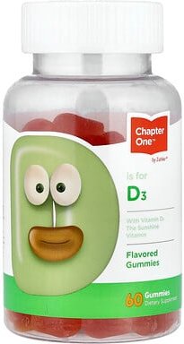 Chapter One, Vitamin D3 Gummies, Vitamin-D3-Fruchtgummis, 60 Fruchtgummis (25 mcg (1.000 IU) pro Fruchtgummi)