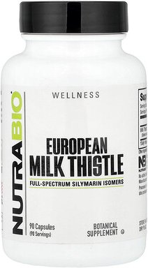 NutraBio, European Milk Thistle, Europäische Mariendistel, 90 Kapseln (241 mg pro Kapsel)