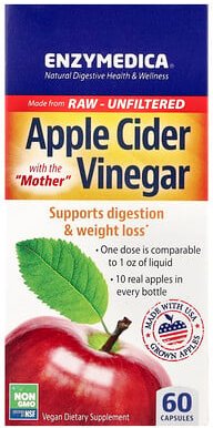 Enzymedica, Apple Cider Vinegar with the Mother, Apfelessig mit Essigmutter, 60 Kapseln (355 mg pro Kapsel)