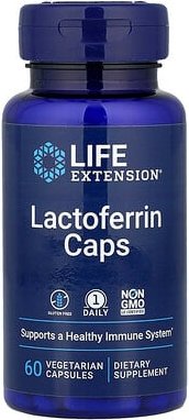 Life Extension, Lactoferrin Caps, Lactoferrin-Kapseln, 60 pflanzliche Kapseln (300 mg pro Kapsel)