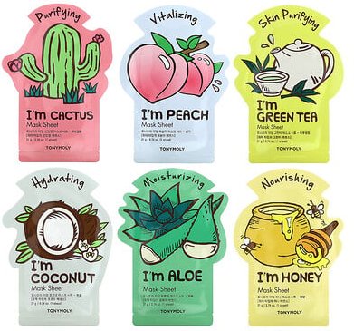 TonyMoly, Super Food Beauty Mask Bowl Set, 6 Blätter, je 21 g (0,74 oz.)