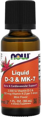 Thumbnail - NOW Foods, Liquid D-3 & MK-7, flüssiges Vitamin D-3 und MK-7, Minze, 30 ml (1 fl. oz.)