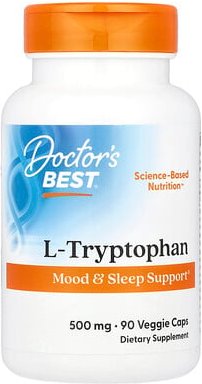 Doctor's Best, L-Tryptophan with TryptoPure, L-Tryptophan mit TryptoPure, 500 mg, 90 vegetarische Kapseln