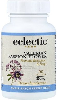 Eclectic Herb, Freeze Dried, Baldrian-Passionsblume, 90 vegetarische Kapseln