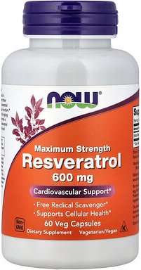 NOW Foods, Resveratrol, 600 mg, 60 pflanzliche Kapseln