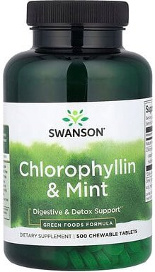 Swanson, Chlorophyllin & Mint, Chlorophyllin und Minze, 500 Kautabletten