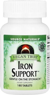 Thumbnail - Source Naturals, Vegan True®, Iron Support™, 180 Tabletten