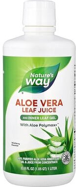 Nature's Way, Aloe Vera Leaf Juiceand Inner Leaf Gel, Aloe-Vera-Blattsaft und inneres Blattgel mit Aloe Polymax+™, Wildb...