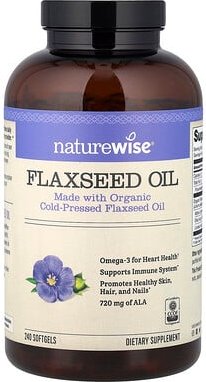 NatureWise, Flaxseed Oil, Leinsamenöl, 240 Weichkapseln