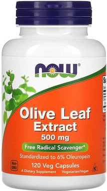 NOW Foods, Olivenblätterextrakt, 500 mg, 120 Veg-Kapseln