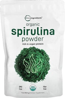 Micro Ingredients, Organic Spirulina Powder, Bio-Spirulinapulver, 454 g (1 lb.)