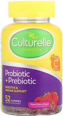 Culturelle, Probiotische + präbiotische Fruchtgummis, gemischte Beeren, 52 Fruchtgummis