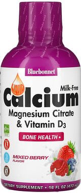 Thumbnail - Bluebonnet Nutrition, Flüssiges Calcium-Magnesiumcitrat und Vitamin D3, natürlicher Beerenmix-Geschmack, 473 ml (16 fl. ...