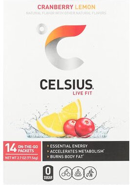 Celsius, Live Fit, Cranberry-Zitrone, 14 Päckchen für unterwegs, je 5,54 g (0,2 oz.).