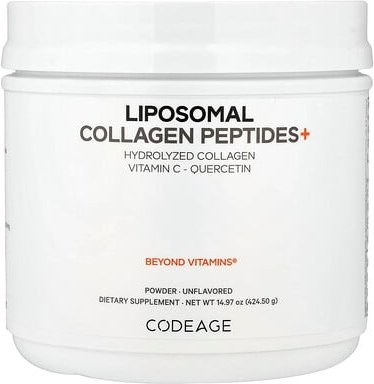 Codeage, Liposomal Collagen Peptides+ Powder, Pulver aus liposomalen Kollagenpeptiden+, geschmacksneutral, 424.5 g (14.9...