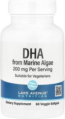 Thumbnail - Lake Avenue Nutrition, DHA from Marine Algae, DHA aus Meeresalgen, 200 mg 60 pflanzliche Weichkapseln