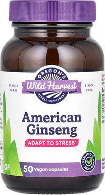 Oregon's Wild Harvest, American Ginseng, amerikanischer Ginseng, 50 vegane Kapseln (500 mg pro Kapsel)