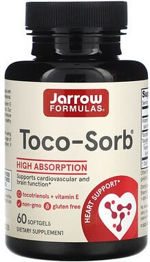 Jarrow Formulas, Toco-Sorb, Tocotienole zur Unterstützung der Herzkreislauf- und Gehirnfunktion, 60 Weichkapseln