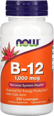 NOW Foods, B12, 1.000 mcg, 250 Lutschtabletten