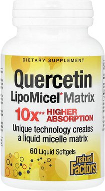 Thumbnail - Natural Factors, Quercetin LipoMicel Matrix, 250 mg, 60 flüssige Weichkapseln