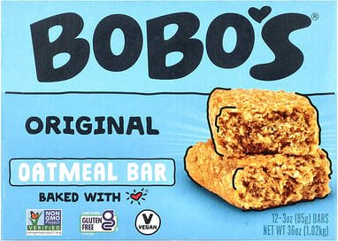 Bobo's Oat Bars, Original Oatmeal Bars, Original-Haferflocken-Riegel, 12 Riegel, je 85 g (3 oz.).