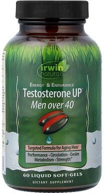 Irwin Naturals, Testosteron UP, Männer über 40, 60 flüssige Weichkapseln
