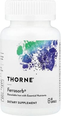 Thorne, Ferrasorb, Eisen mit Kofaktoren, 60 Kapseln