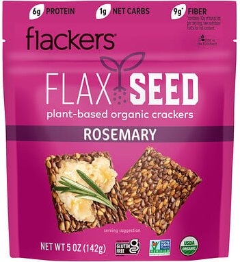 Flackers, Leinsamen-Cracker, Rosmarin, 142 g (5 oz.)