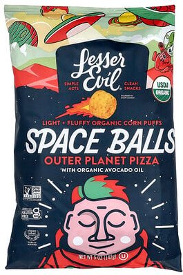 LesserEvil, Space Balls, Outer Planet Pizza, Pizza, 142 g (5 oz.)