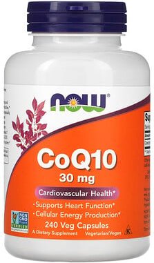 NOW Foods, CoQ10, 30 mg, 240 pflanzliche Kapseln