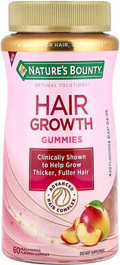 Nature's Bounty, Hair Growth Gummies, Fruchtgummis für das Haarwachstum, Pfirsich-Mango, 60 Fruchtgummis