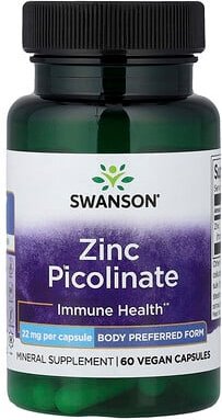 Swanson, Zinkpicolinat, 22 mg, 60 Kapseln