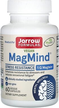 Thumbnail - Jarrow Formulas, Vegan MagMind, Stressresistenz, 60 pflanzliche Kapseln