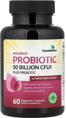 Futurebiotics, Women's Probiotic Plus Prebiotic, Probiotikum plus Präbiotikum für Frauen, 60 pflanzliche Kapseln