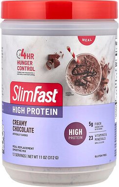 SlimFast, High Protein, Smoothie-Mix als Mahlzeitenersatz, cremige Schokolade, 312 g (11 oz.)