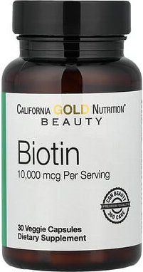 California Gold Nutrition, Biotin, 10.000 mcg, 30 vegetarische Kapseln