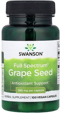 Swanson, Full Spectrum® Grape Seed, Traubenkerne, 380 mg, 100 vegane Kapseln