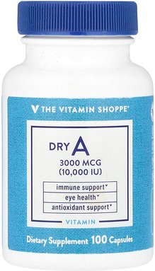 The Vitamin Shoppe, Dry A, 3.000 mcg (10.000 IU), 100 Kapseln