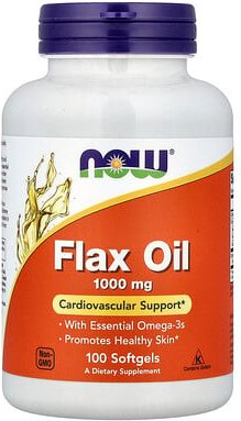 NOW Foods, Leinöl, 100 Weichkapseln (1.000 mg pro Weichkapsel)