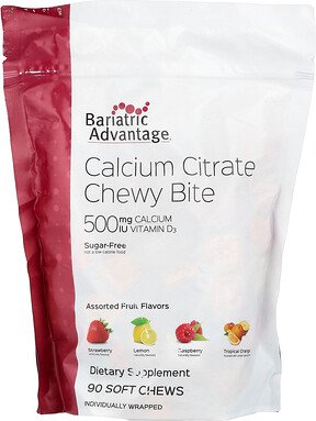Bariatric Advantage, Calcium Citrate Chewy Bite, Calciumcitrat-Kau-Snack, zuckerfrei, verschiedene Früchte, 90 Kau-Snack...