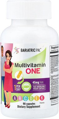 BariatricPal, Multivitamin One mit Eisen, 90 Kapseln