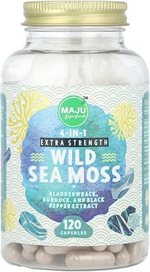 Maju Superfoods, Wild Sea Moss, wildes Seemoos, 120 Kapseln