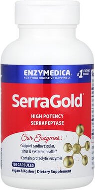 Enzymedica, SerraGold, High Potency Serrapeptase, leistungsstarke Serrapeptase, 120 Kapseln