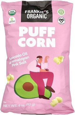 Frankie's Organic, Puff Corn, Avocado Oil & Himalayan Pink Salt, gepuffter Mais, Avocadoöl und pinkes Himalayasalz, 113 ...